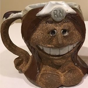 Vintage Robert Weiss Originals Stoneware Pottery 3D Nurse RN Folk Art Coffee Mug